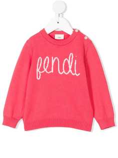 Fendi Kids джемпер с вышитым логотипом