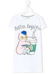 Fendi Kids футболка с принтом Better Together