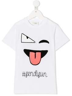 Fendi Kids Emoji print T-shirt