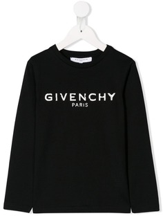 Givenchy Kids футболка с логотипом и эффектом потертости