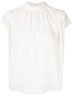 Des Prés блузка с плиссировкой и короткими рукавами