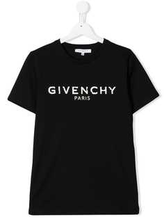 Givenchy Kids футболка с логотипом и эффектом потертости