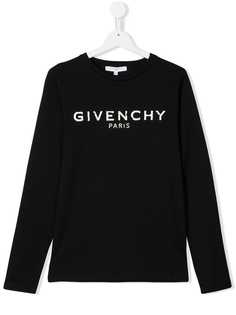 Givenchy Kids футболка с логотипом и эффектом потертости