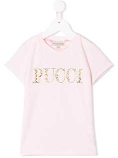 Emilio Pucci Junior футболка с логотипом и заклепками
