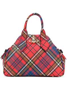 Vivienne Westwood средняя сумка-тоут Derby в шотландскую клетку