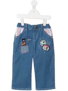 Miki House джинсы с вышивкой в стиле пэчворк
