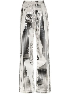 Matériel Space metallic stripe wide leg trousers
