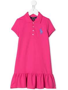 Ralph Lauren Kids платье-рубашка с воротником-поло