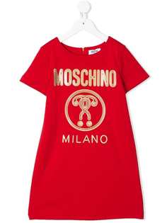 Moschino Kids платье-рубашка с логотипом