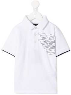 Emporio Armani Kids рубашка-поло с контрастным логотипом