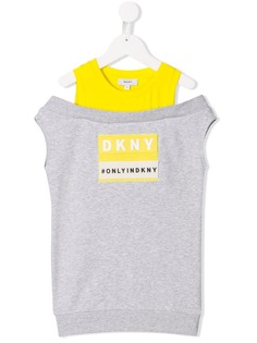 Dkny Kids многослойное платье с нашивкой-логотипом