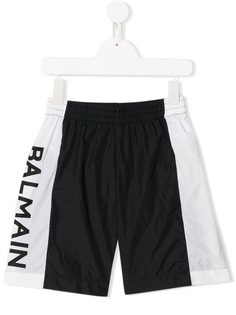 Balmain Kids printed logo swim shorts