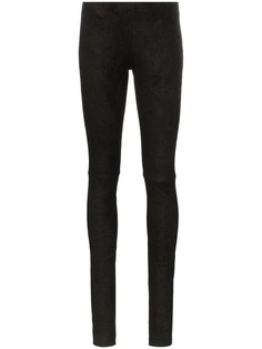 Poiret mid rise stretch leather trousers