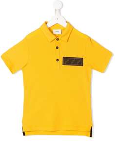 Fendi Kids logo patch polo shirt
