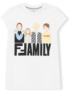 Fendi Kids Family print T-shirt