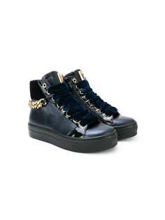 Cesare Paciotti Kids chain embellished hi-top sneakers