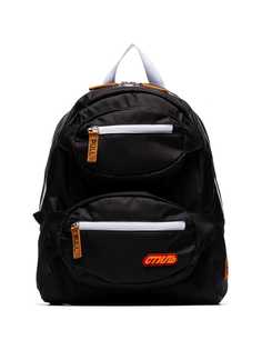 Heron Preston black and white Double front zip backpack