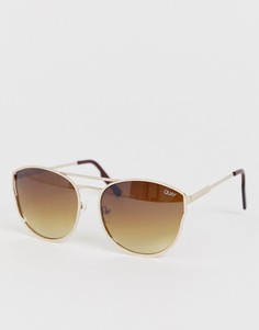 Солнцезащитные очки кошачий глаз Quay Australia cherry bomb - Золотой
