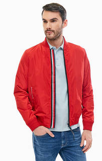 Красная куртка-бомбер на молнии Tommy Hilfiger