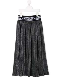 Balmain Kids pleated glitter skirt