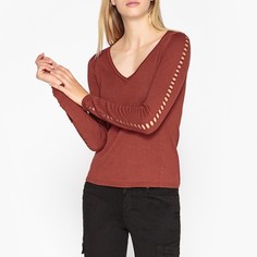 Пуловер с V-образным вырезом из тонкого ажурного трикотажа Ikks