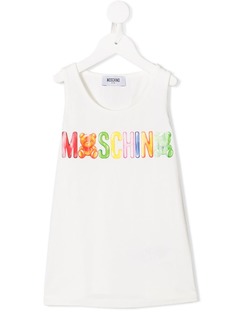 Moschino Kids трикотажный топ с логотипом