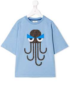 Fendi Kids футболка с принтом Monster