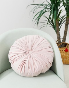 Розовая бархатная подушка с защипами Chickidee - Розовый