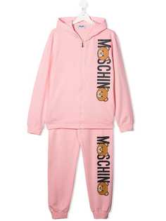 Moschino Kids спортивный костюм на молнии с принтом логотипа