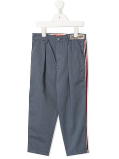 Denim Dungaree side stripe trousers