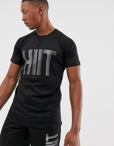 Черная сетчатая футболка с логотипом HIIT - Черный