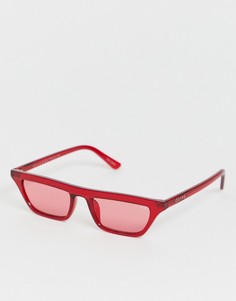Красные солнцезащитные очки с прямым верхом Quay Australia Finesse - Красный