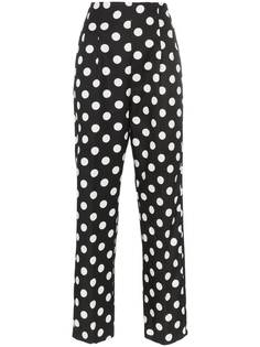 Rebecca De Ravenel polka dot silk trousers