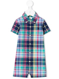 Ralph Lauren Kids plaid short sleeved romper