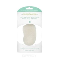 The Konjac Sponge Co - Спонж для умывания лица Premium Face Mouse Sponge Pure White 100% (премиум-упаковка)