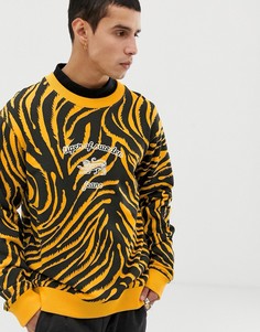 Желтый свитшот с круглым вырезом и тигровым принтом Tiger of Sweden Jeans - Желтый