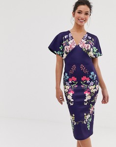 Эксклюзивное облегающее платье с рукавами кимоно True Violet - Мульти