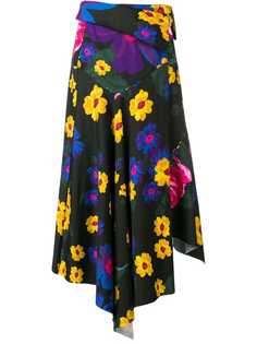 Marquesalmeida юбка асимметричного кроя с цветочным принтом и драпировкой