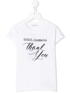 Dolce & Gabbana Kids футболка с принтом Thank You