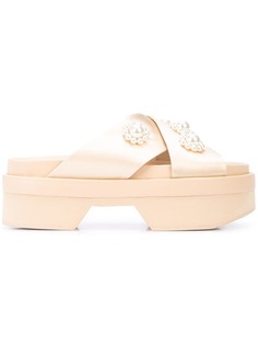 Simone Rocha pearl cross strap sandals