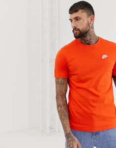 Оранжевая футболка с вышивкой Nike Futura - Оранжевый