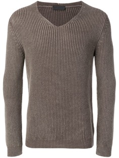 Iris Von Arnim ribbed v-neck jumper