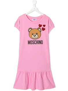 Moschino Kids платье с принтом Teddy Bear