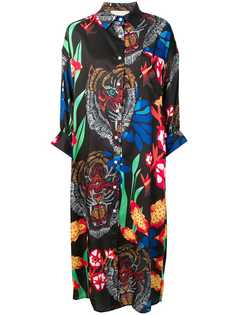 5 Progress платье-рубашка с изображением тигра
