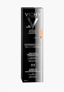 Тональная основа Vichy Dermablend корректирующee 3d с высоким покрытием для жирной кожи, склонной к появлению акне, тон 20, 30 мл