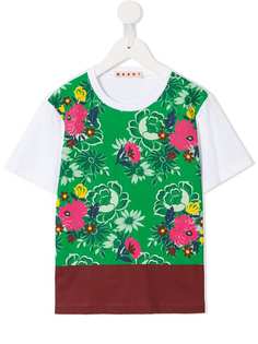 Marni Kids футболка с цветочным принтом