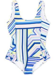 Emilio Pucci Junior striped star pattern swimsuit