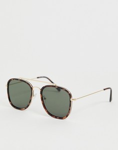 Квадратные черепаховые солнцезащитные очки Burton Menswear - Золотой