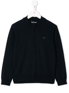 Emporio Armani Kids кардиган на молнии с логотипом