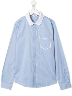 Boss Kids TEEN contrasting collar shirt